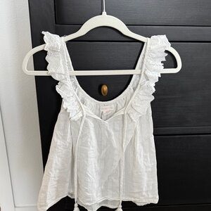 Shabby Chic White Linen Pajama Set
